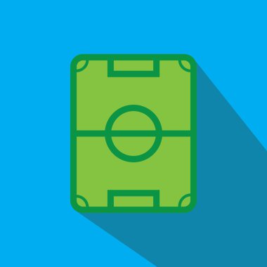 Futbol sahasının düz tasarım vektörü çizimi