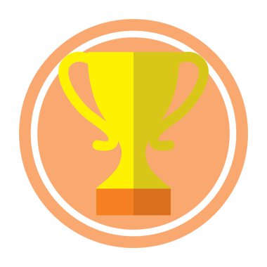 Beyaz arka planda ödül kupasının simgesi. vektör illüstrasyonu