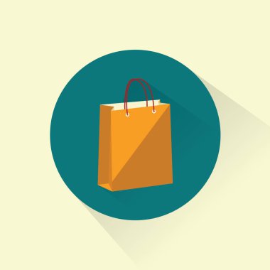 Alışveriş poşeti ikonu. vektör illüstrasyonu