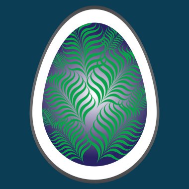 Yeşil arka planda yumurta. Paskalya konsepti. vektör illüstrasyonu