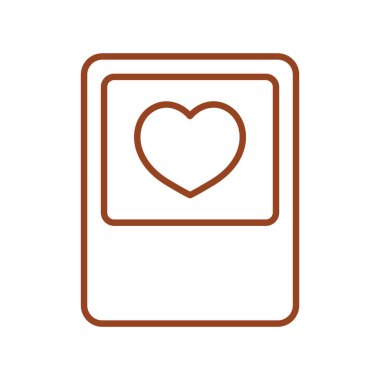 Beyaz arkaplanda izole edilmiş ana hatlı kalp ikonu. aşk sembolü illüstrasyonu.