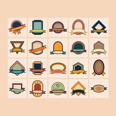 Kurdeleli vektör vintage etiketleri kümesi