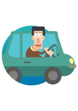 Yoldaki bir arabada bir adam