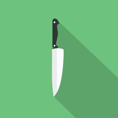 bıçak düz simgesi yeşil arkaplan