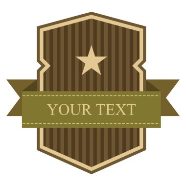 Kurdeleli vintage etiketin vektör illüstrasyonu