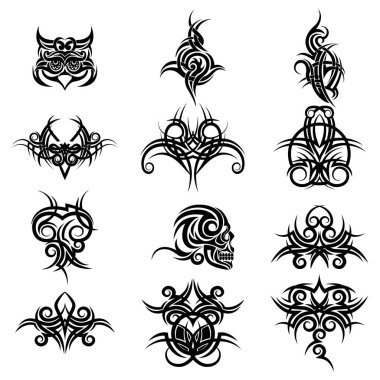 Vektör kabile dövme sanatı seti