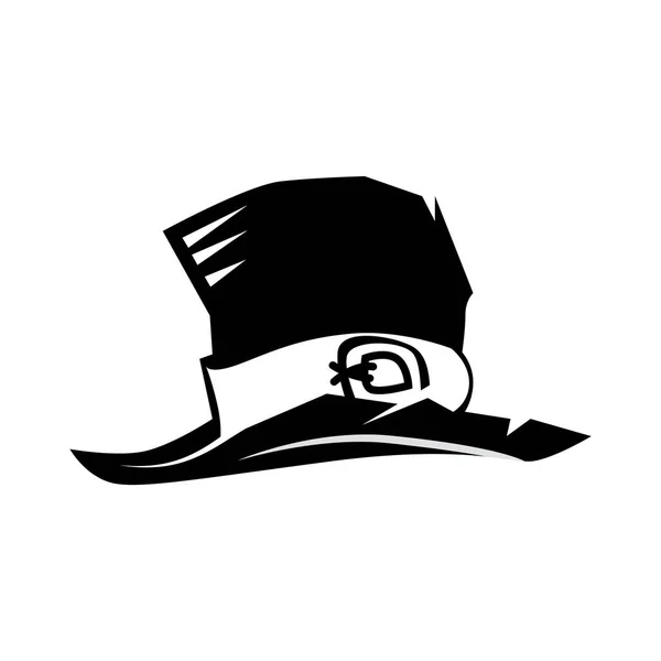 Chapeau Noir Élégant Isolé Illustration Vectorielle — Image vectorielle