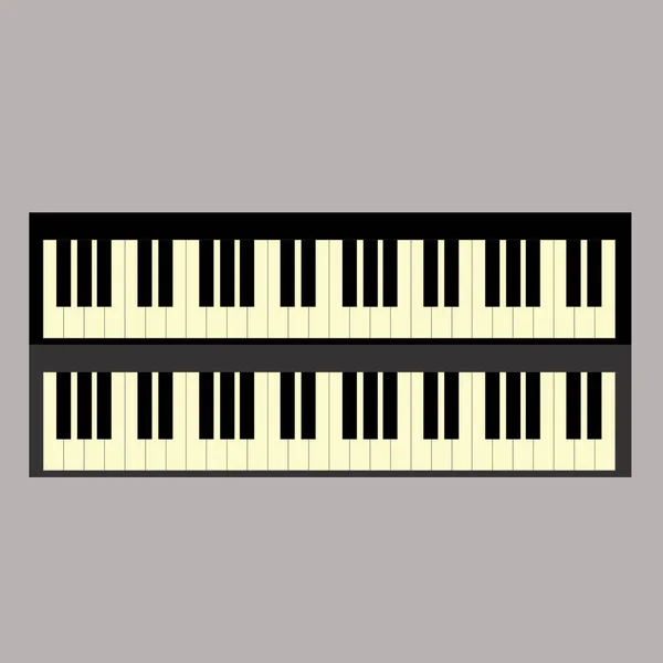 Πιάνο Πληκτρολόγιο Ασπρόμαυρη Διανυσματική Απεικόνιση — Διανυσματικό Αρχείο