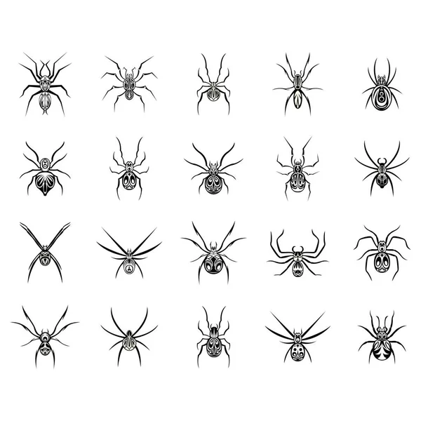 Zwart Spinnenweb Icoon Witte Achtergrond — Stockvector