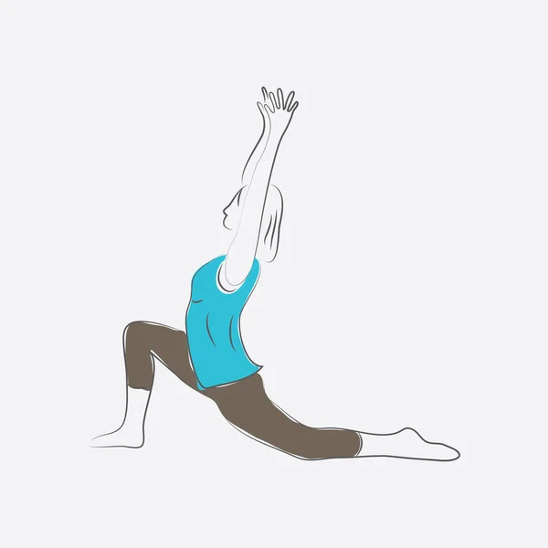 Yoga Pose Witte Achtergrond — Stockvector