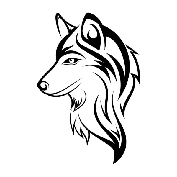オオカミの頭のベクトル図 — ストックベクタ