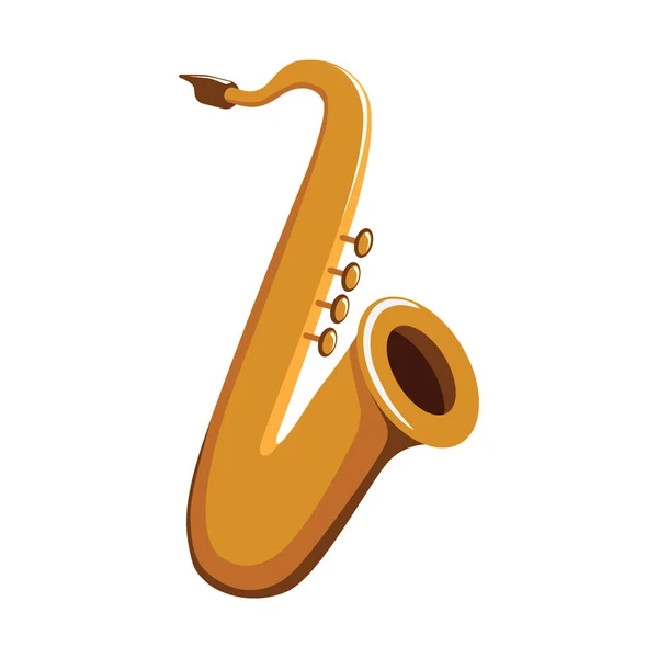 Saxophonikone Cartoon Illustration Von Trompetenvektorsymbolen Für Das Web — Stockvektor