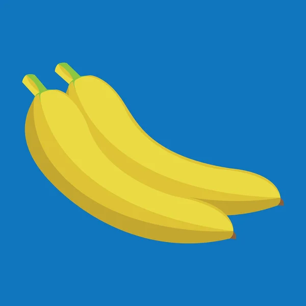 Ícone Banana Estilo Plano Isolado Fundo Azul Ilustração Vetorial — Vetor de Stock