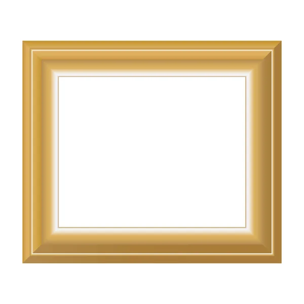 白い背景に孤立した金色の画像フレーム — ストックベクタ