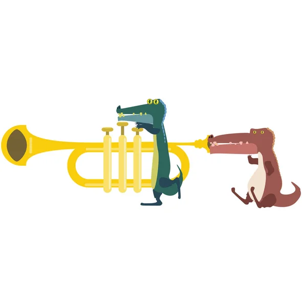 Zeichentrickfigur Eines Saxophons — Stockvektor