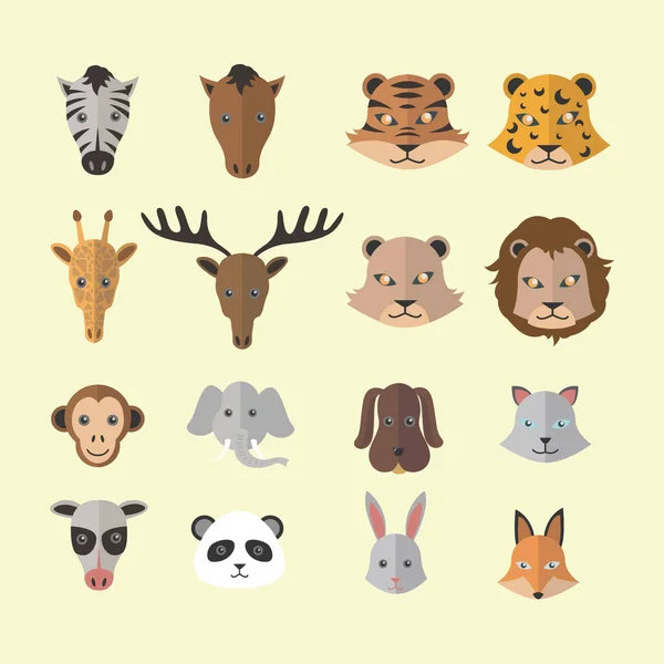 Conjunto Iconos Animales — Archivo Imágenes Vectoriales