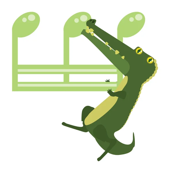 Krokodil Comicfigur Vektorillustration — Stockvektor