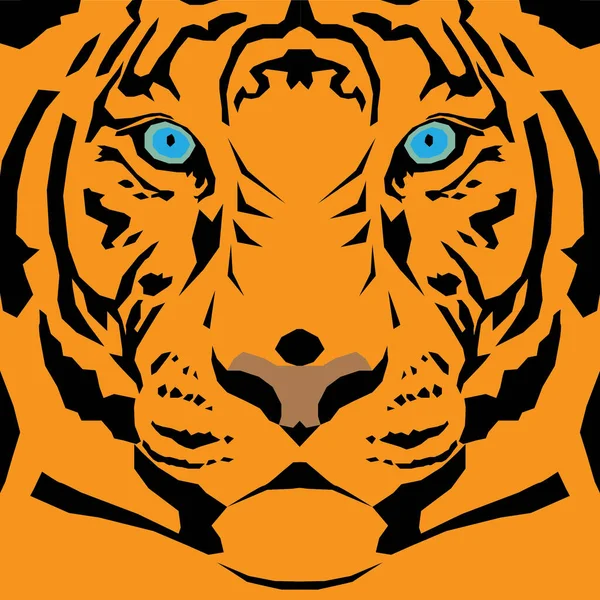 Tiger Head Vector Ilustração — Vetor de Stock