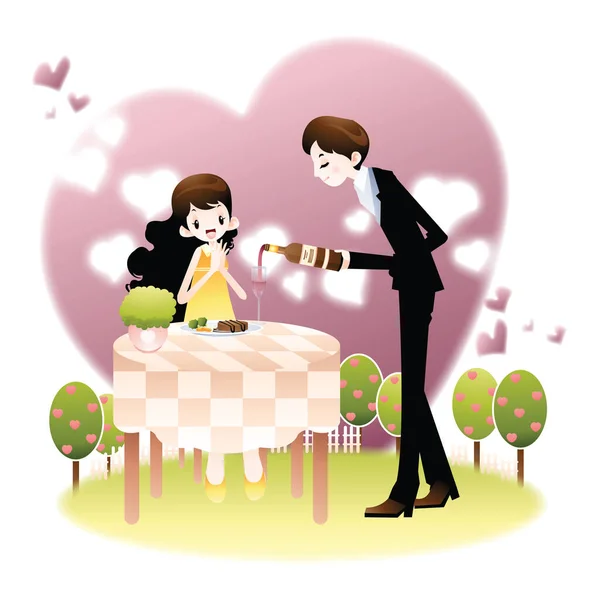 Illustration Couple Amoureux — Image vectorielle