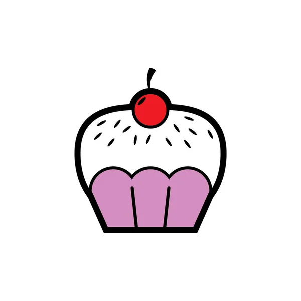 Cake Icon Cartoon Illustration Cupcake Vector Icons Web — Stock Vector