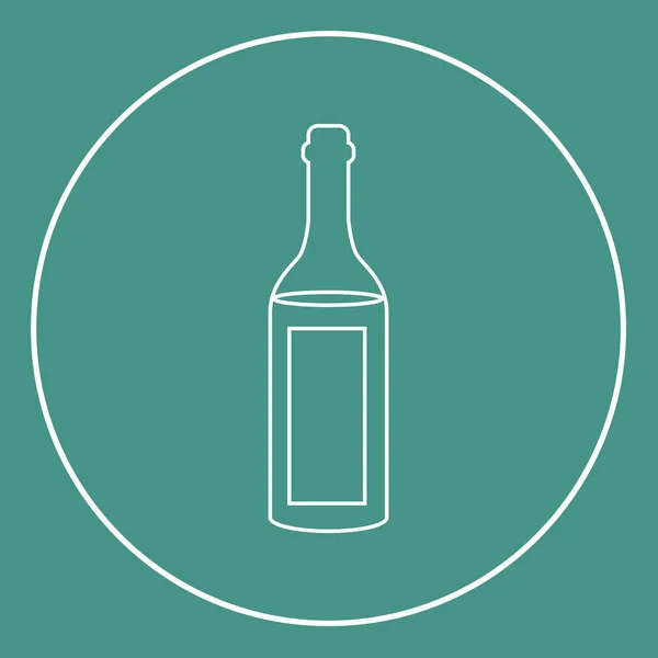 Vinflaska Ikon Vektor Illustration — Stock vektor