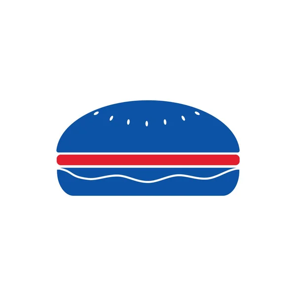 Hamburgerin Düz Simgesi — Stok Vektör