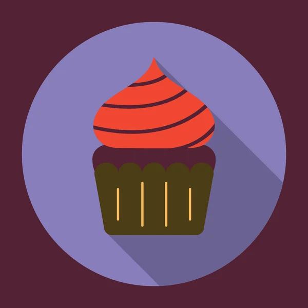 Vector Ilustración Cupcake Icono — Archivo Imágenes Vectoriales