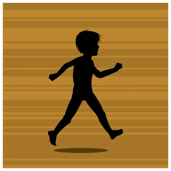 Silueta Hombre Corriendo — Vector de stock