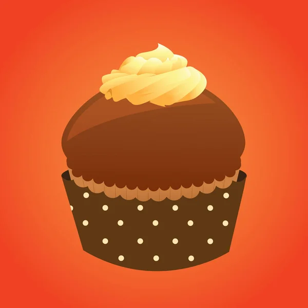 Vector Illustratie Van Heerlijke Cupcake — Stockvector