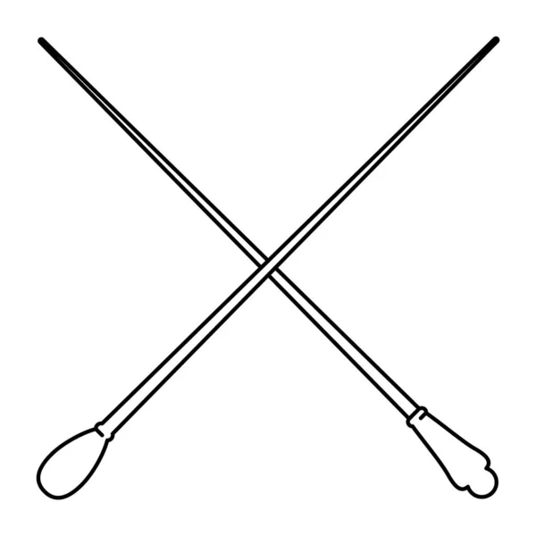 Ícone Espadas Cruzadas Ilustração Simples Ícones Vetoriais Hóquei Para Web — Vetor de Stock