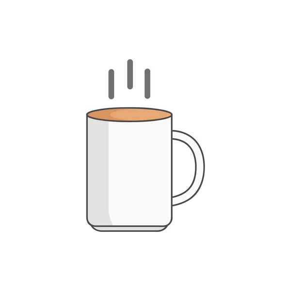 Cup Symbol Flach Umrissenem Graustufenstil Vektorillustration — Stockvektor