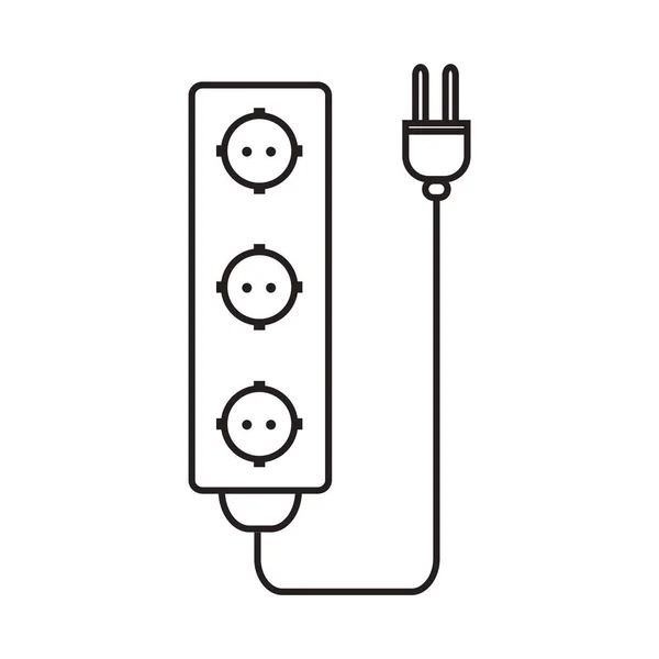Elektryczna Linia Wtyczki Ikona Wektor Ilustracja Grafika Projekt — Wektor stockowy