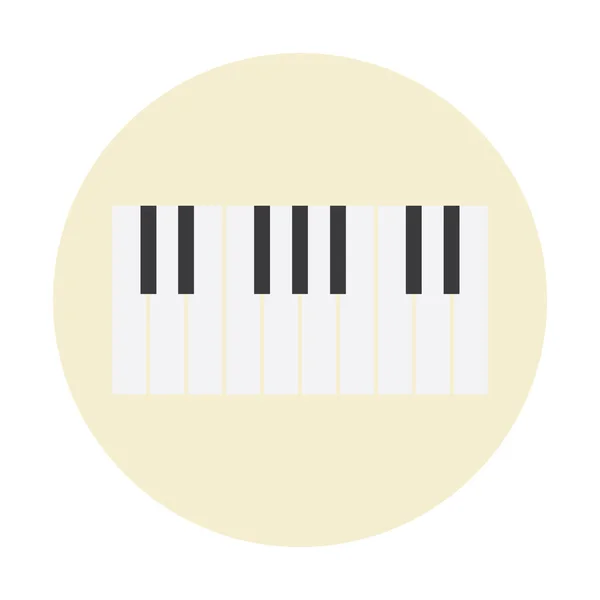 Zongora Billentyűzet Ikon Lapos Design Stílus — Stock Vector