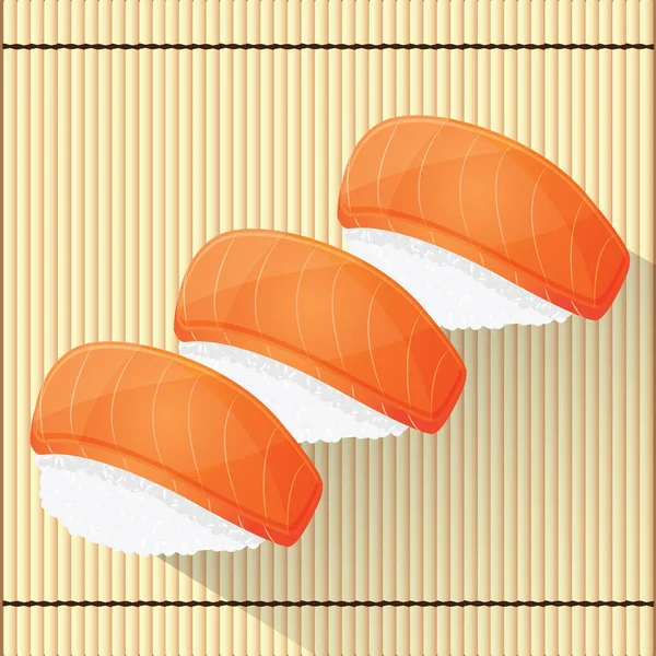 Cuisine Japonaise Ensemble Sushis — Image vectorielle
