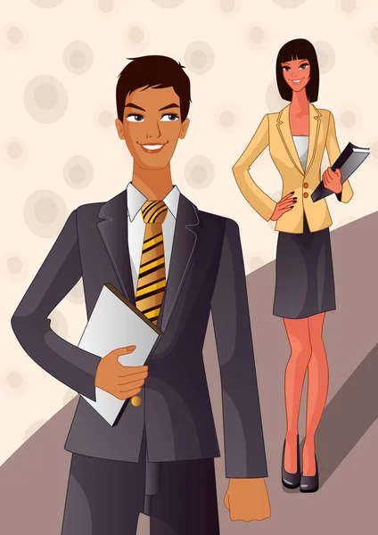 Vector Illustration Business People Office — Stock Vector