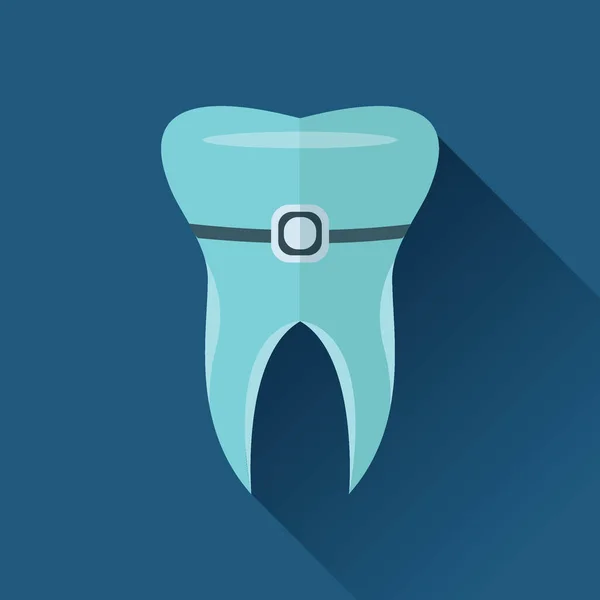 Ikona Dentystyczna Płaska Ilustracja Wektorowa — Wektor stockowy