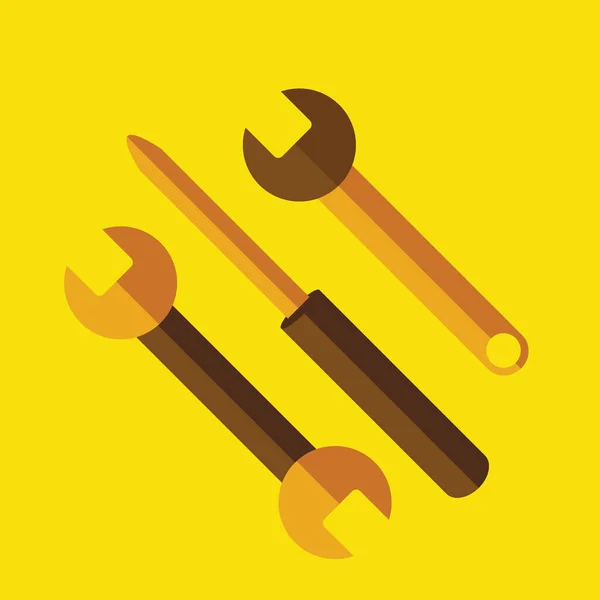Vektor Illustration Von Schraubenschlüssel Und Schraubenzieher Symbol — Stockvektor
