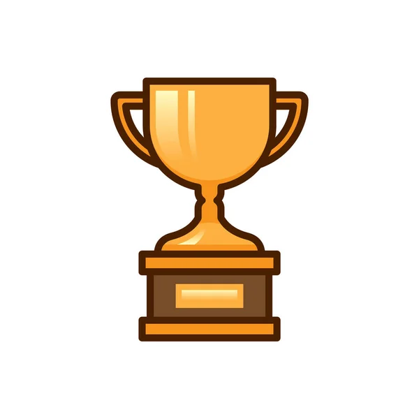 Icono Del Trofeo Oro Sobre Fondo Oscuro Vector — Vector de stock