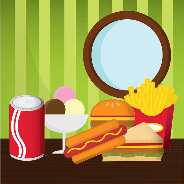 Fast Food Design Vector Illustration Eps10 Graphic — Stock Vector