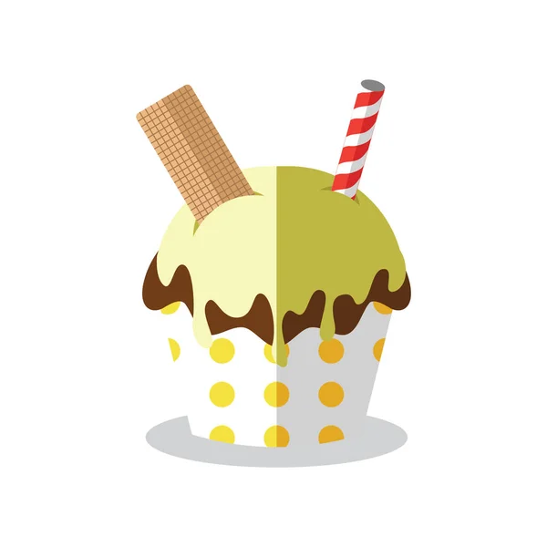 Delicious Chocolate Cake Icon Vector Illustration Design — Stock Vector