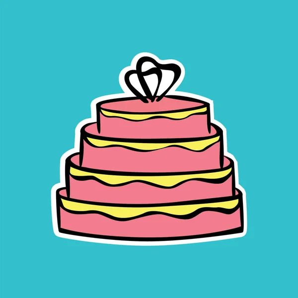 ケーキアイコン ケーキのイラストベクトルのアイコン — ストックベクタ