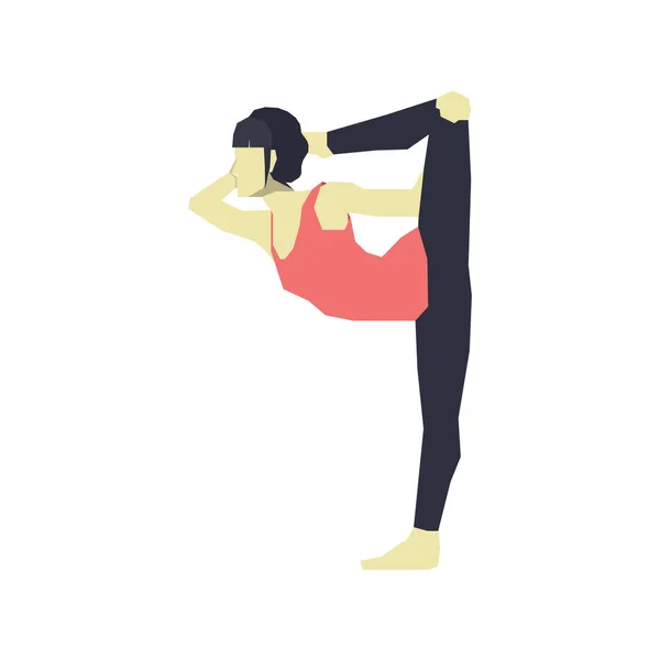 Meisje Oefenen Yoga Kleur Vecrtor Illustratie — Stockvector