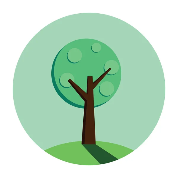 Icono Árbol Estilo Plano Aislado Ilustración Vector Fondo Blanco — Vector de stock