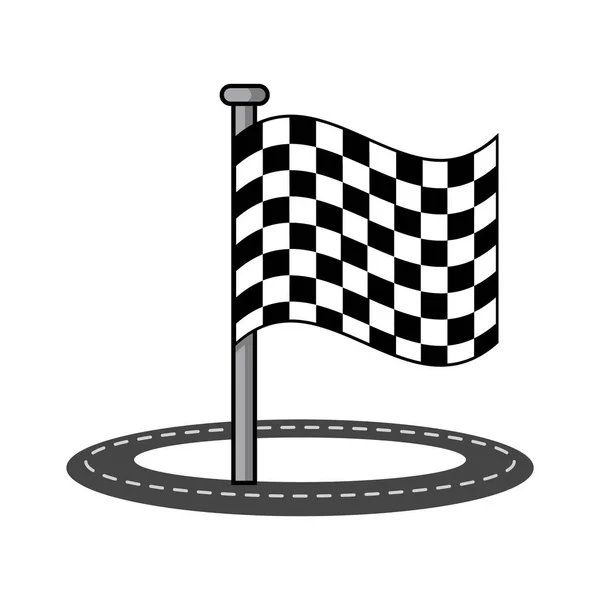 Flagga Ikon Svart Stil Isolerad Vit Bakgrund Golf Klubb Symbol — Stock vektor