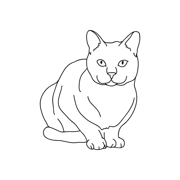 Vector Illustration Cat Silhouette — Stock Vector