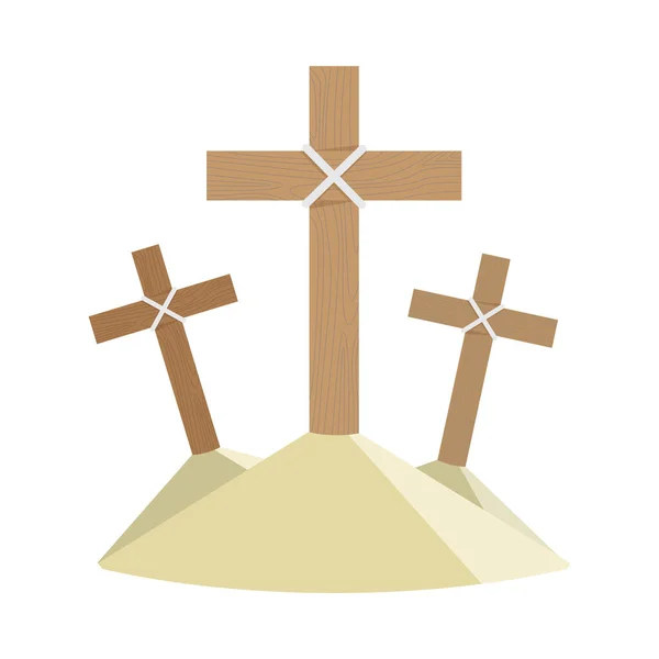 Векторна Ілюстрація Дерев Яного Хреста — стоковий вектор