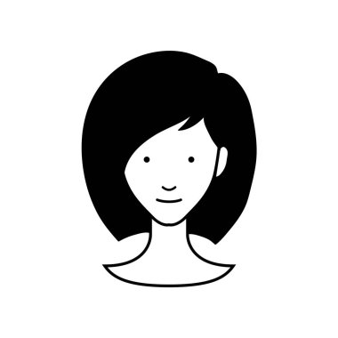 Kadın yüz ikon vektör illüstrasyon grafik tasarımı