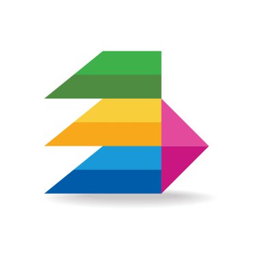 renkli kağıt origami biçim vektör çizimi