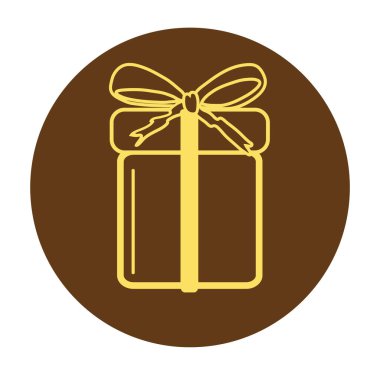 Hediye kutusu simgesi. vektör illüstrasyonu