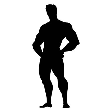 Beyaz arka planda siyah takım elbiseli bir adamın silueti.